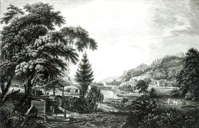 A Design to represent the beginning and completion of an American Settlement or Farm, from 